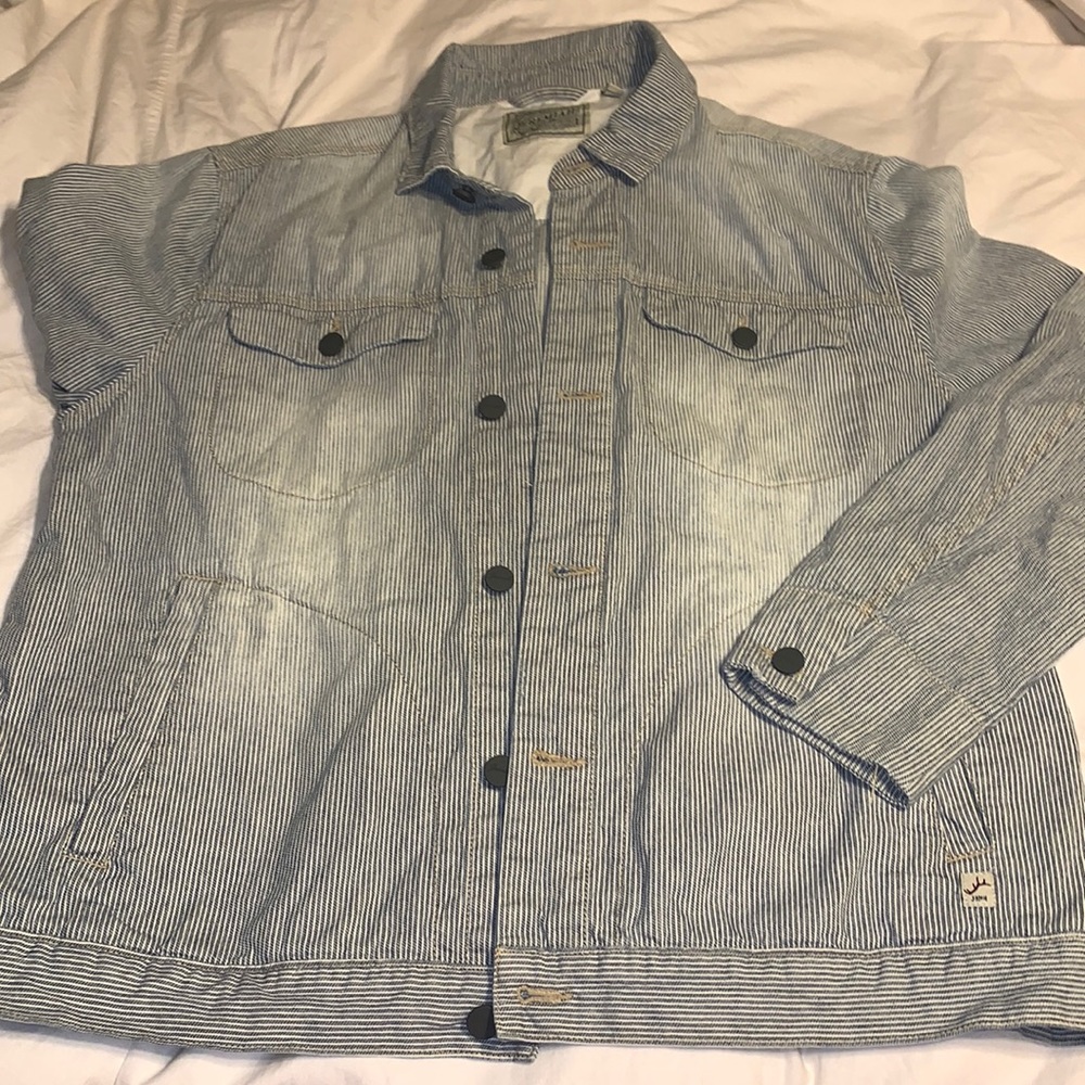 Jeremiah “Hidalgo ” denim blue stripe Conductor’s jacket size: L